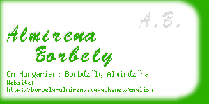 almirena borbely business card